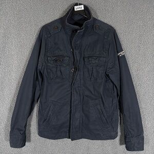 Abercrombie & Fitch M65 Military Field Full Zip Jacket - Men's Size M - Blue